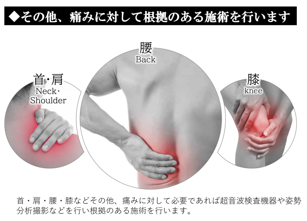 その他、痛みに対して根拠のある施術を行います。